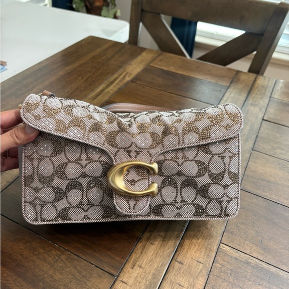 Coach Tabby 26 Medium Crystal Signature Jacquard Shoulder Bag - Picture 12 of 16